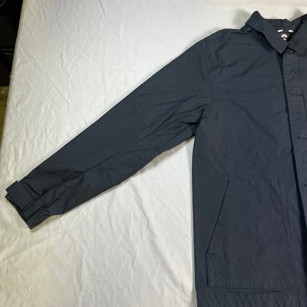 Nike SB Flex Coaches Chore Jacket Black Ripstop Utility Skate Coat Mens Large L - Picture 6 of 16